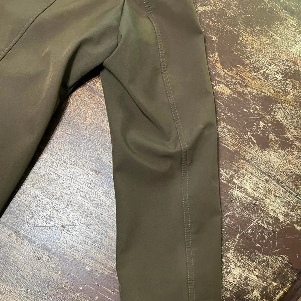 Andrew Marc Mens Olive Green Softshell Jacket Water Repellent Hooded Large